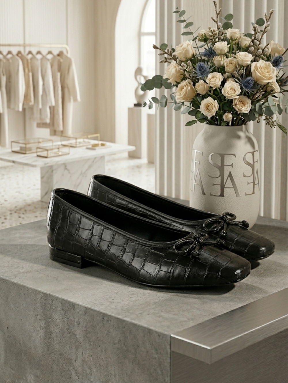 Saks Fifth Avenue Martine Textured Ballet Flats Size 7